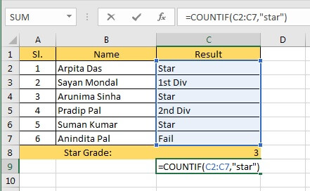countif