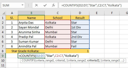 countifs