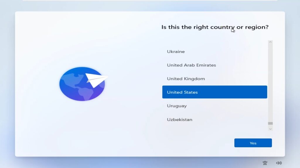 Windows 11 country region